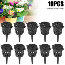 

10pc Plastic Fertilizer Basket Reusable Fertiliser Container Box with Lid Small Plant Grow Fertilizer Mesh Basket Garden Tool