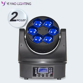 

2pcs/lot Cheap 6X15W RGBW 4IN1 Bee Eye LED Beam Wash 150W Moving Head Lights