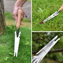 Garden Weeding Shovel Stainless Steel Hand Cutter Wooden Handle Digging Transplanting Weeding Tools DC156