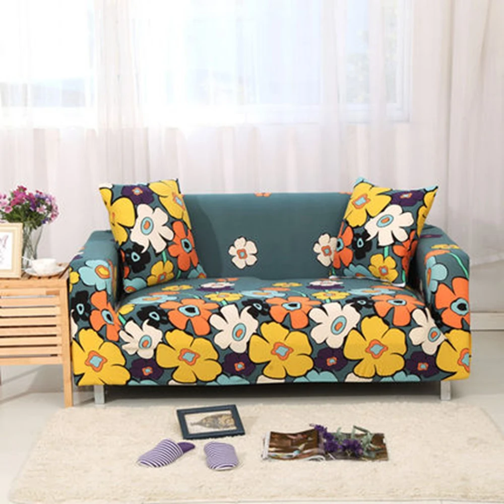 Цветы Slipcover стрейч Нескользящие Угловые чехлы для диванов четыре сезона полиэстер все включено универсальные эластичные чехлы для диванов - Цвет: 14