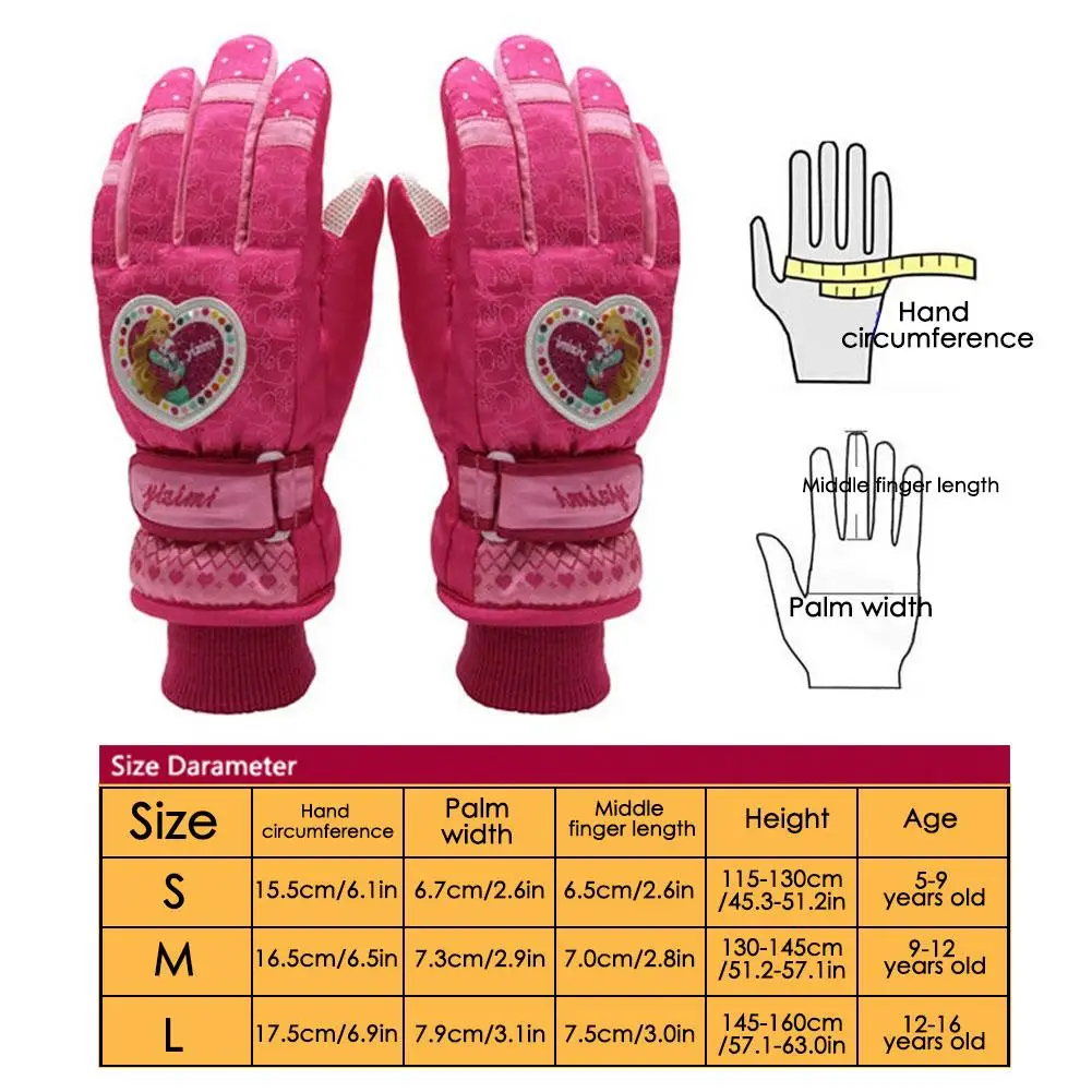 Митенки детские зимние водонепроницаемые перчатки зимние спортивные рукавицы теплые перчатки для мальчиков и девочек двойные водонепроницаемые перчатки