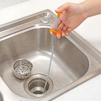 

80cm Spring Pipe Dredging Tools, Drain Snake, Drain Cleaner Sticks Clog Remover Cleaning Tools Household for Kitchen Sink