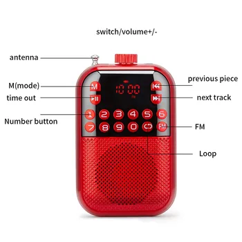 

Mini Receiver Music Player LCD Display FM Radio USB Rechargeable Multifunctional Portable Stereo Easy Operate Plastic Speaker
