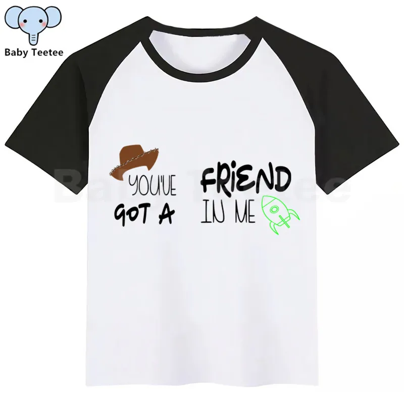 BlackD Toy Story/футболка для мальчиков с надписью «You 've Got A Friend In Me» футболки для девочек с принтом животных из мультфильмов детская футболка одежда с короткими рукавами для мальчиков и девочек - Цвет: BlackD