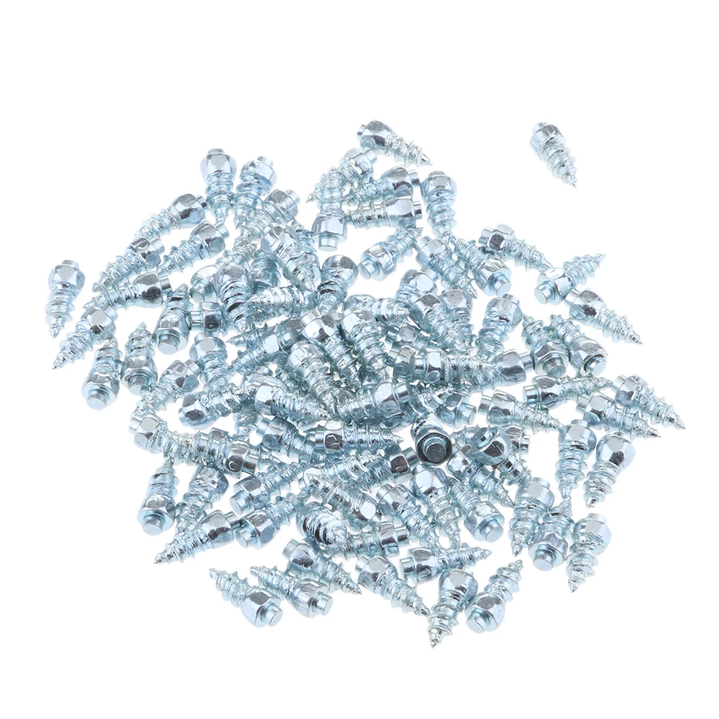 100pcs 9mm Bikes Scooters Non-slip Screw Stud Wheel Tyre Snow Tire Spikes Trim Auto Accessories