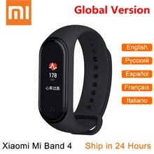 Xiaomi Mi Band 4 фитнес браслет управление музыкой Bluetooth 5,0 AMOLED сенсорный экран AI монитор сердечного ритма