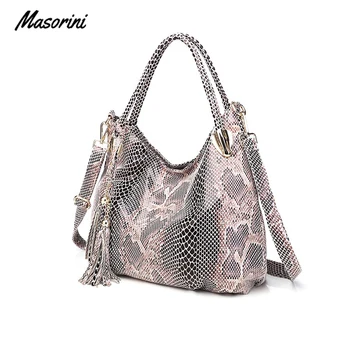 

PU Leather Women Shoulder Bag Retro Soft Crossbody Bags Female Serpentine Designer Luxury Tassel Ladies Hand Bags High Quality