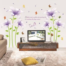 Zhen hong Wall Stickers Marriage House Bedroom Warm Bedside Living Room Sofa TV Wall Background Mural Flower XL8106