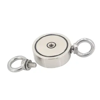 

67mm Pulling Force Round Neodymium Salvage Magnet Strong Magnetic Fishing Tool With Eyebolt For Treasure Hunting
