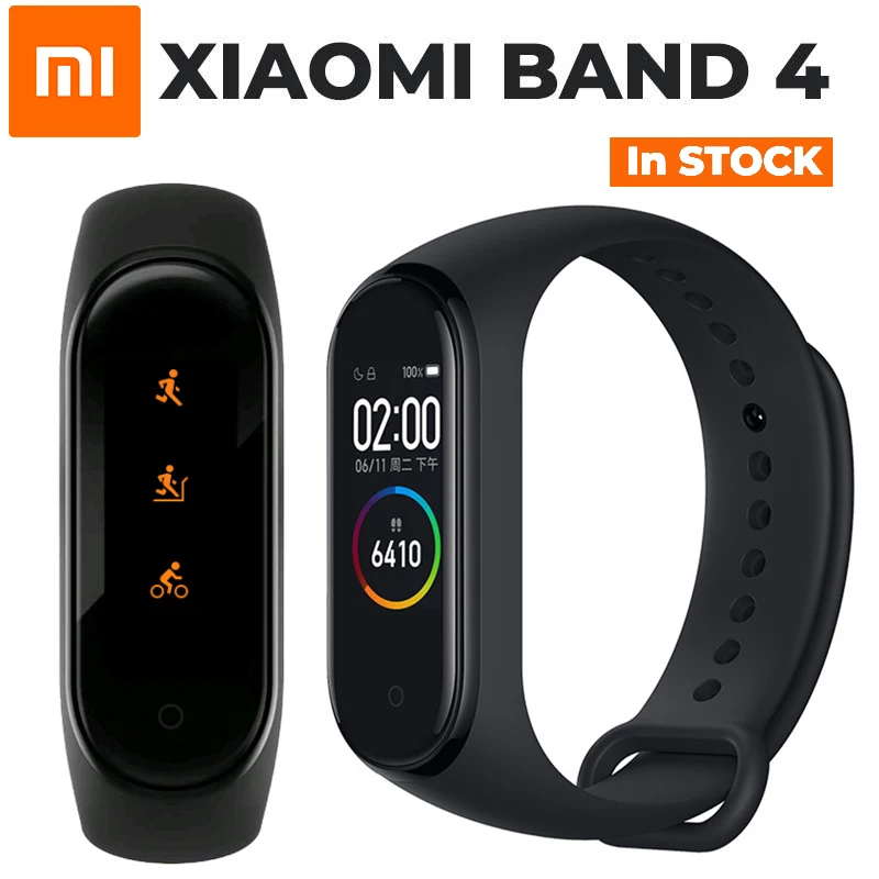 Новейший Xiaomi mi-браслет 4 сердечного ритма Смарт-браслет mi Band 4 экран Bluetooth 5,0 для IOS Android 135 мАч цветной mi 4