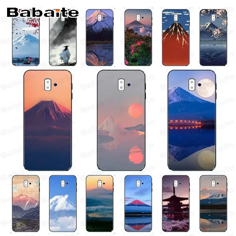 Japanese style Art Crane Fuji Mountain Pattern TPU Soft Phone Case For samsung Galaxy j6 plus A6 A8 A9 A10 A70 A50 Cellphones | Мобильные