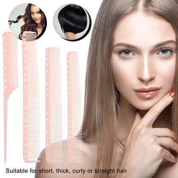 

4PCs Hairdressing Combs Professional Combs Carbon Fiber Cutting Comb Fine Wide Tooth Hair Barber Comb for Salon Hotel Hair Care