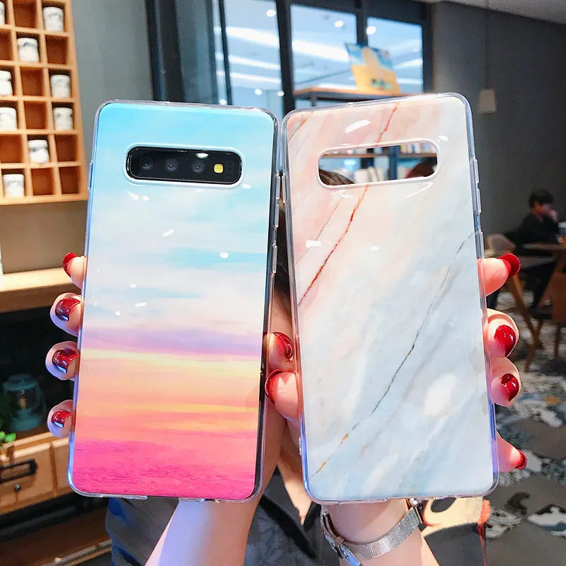 Marble Texture phone Case For Samusng Galaxy S7 S8 S9 S10 S10e Note 8 9 10 A10 M10 A20 A30 A50 A70 A6 A7 A9 Pro Plus Edge 2018 | Мобильные