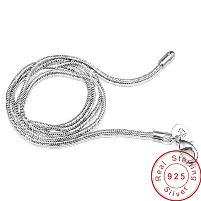 1.2mm 40-75cm Thin 925 Sterling Silver Chopin Chain Necklace Women Mens  Italy Jewelry Kolye Collares Collane Collier Ketting 1mm - Necklaces -  AliExpress