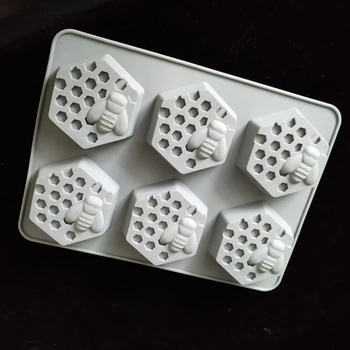 

3D Bee Honeycomb Silicone Soap Molds Fondant Chocolate Cartoon Cake Mold Resin Clay Candle Moulds DIY Kitchen Baking Cake Tools