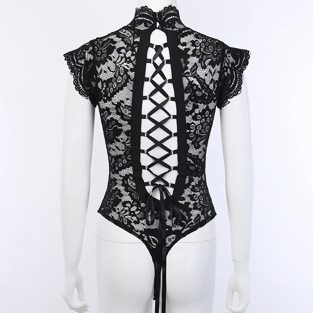 InstaHot Mesh Lace Bodysuit  5