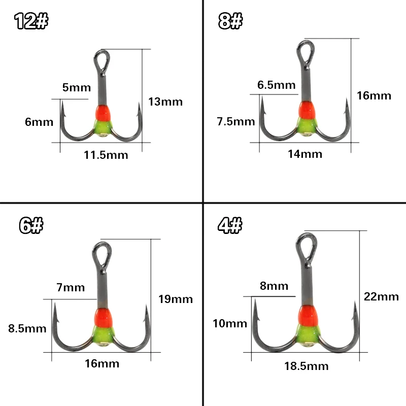ABLB-5PCS зимняя ледяная Рыбалка тройной крючок из высокоуглеродистой стали рыболовные снасти инструменты(случайный цвет