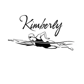 

Women Swim Wall Sticker Car Swimmer Decal Swimming Posters Vinyl Wall Decals Decor Mural Swimming Name Wall Decal