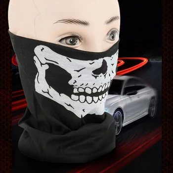 

Cycling Bike Skull Skeleton Headwear Hat Neck Ghost Scarf Outdoor Bicycle Half Face mask black mask Cap Multifunctional