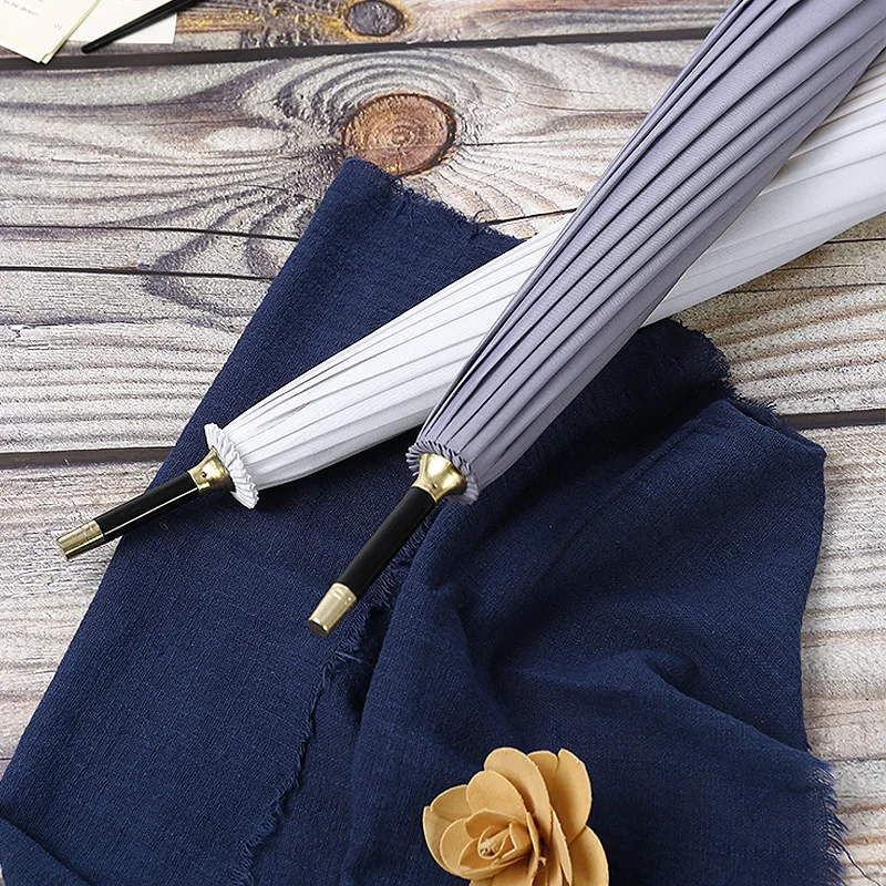 Литературный 16 костный зонтик с длинной ручкой Ретро дождь двойного назначения