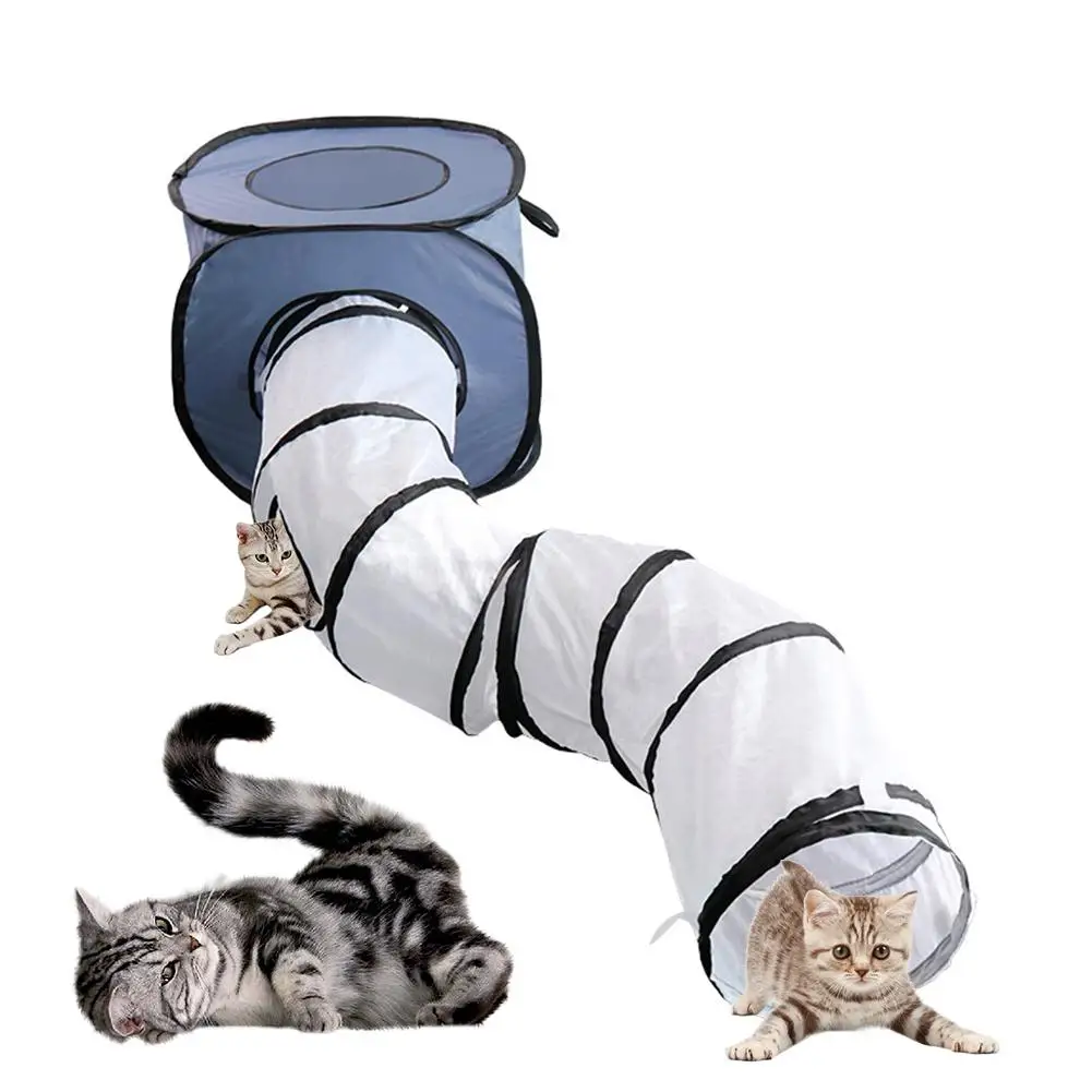 

S-type Pet Tent Cat Tunnel Toy Folding Scratch Resistant Cube Multiple Exits Interactive Cat Toy for Playing Cat Supplies 20E