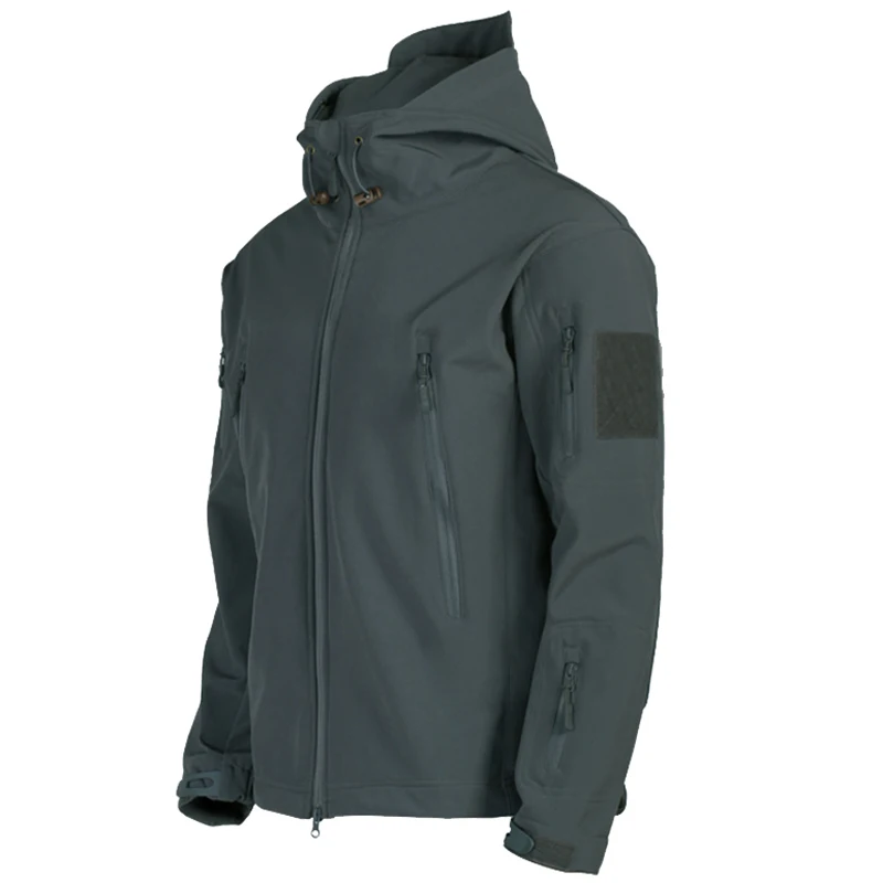 price reduction  Army Shark Skin Soft Shell Clothes Tactical Windproof Waterproof jacket men Flight Pilot Hood Coat 