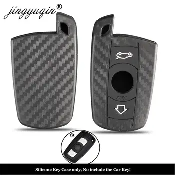 Keyforkess 10pcs Del Silicone di Carbonio Chiave di Caso CoverFor Bmw E90 E30 E60 E34 E36 E38 E39 E46 118 220 M235 320 328 428 435 528X1X3