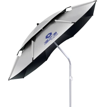 2,4 м двойной слой рыболовный зонтик Серебряный непромокаемый утолщенный Солнцезащитный УФ-Защита Зонт для рыбалки Сверхлегкий - Цвет: 2.0Meter