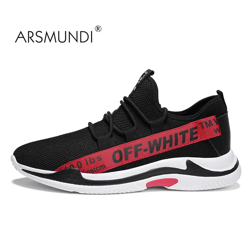 ARSMUNDI Мужская обувь для бега дышащая популярная спортивная легкая обувь кроссовки для женщин удобные кроссовки Большие размеры 39-48 - Цвет: Red