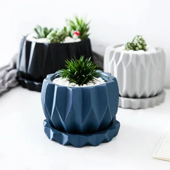 

Nordic creative cement flower pot origami modern minimalist floor bonsai villa courtyard garden landscape flower pot with care