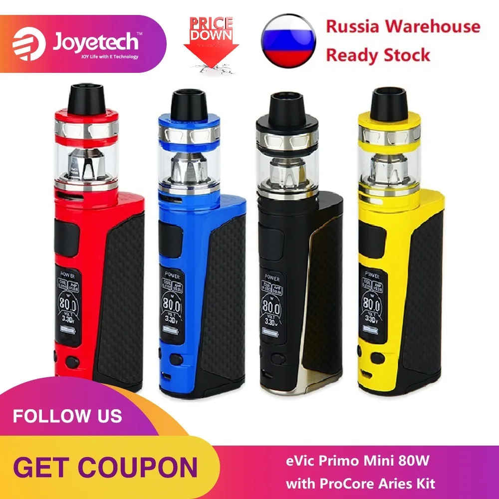 Оригинальный комплект Joyetech EVic Primo Mini с боксмодом 80 вт и баком ProCore Aries 4 мл Vs Drag 2/ Shogun