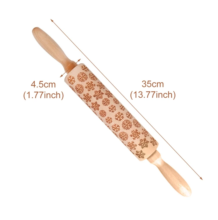 Новая собака Рождественский олень деревянная Скалка тиснение выпечки печенье лапша печенье, фондан, пирог тесто узорчатый ролик Снежинка