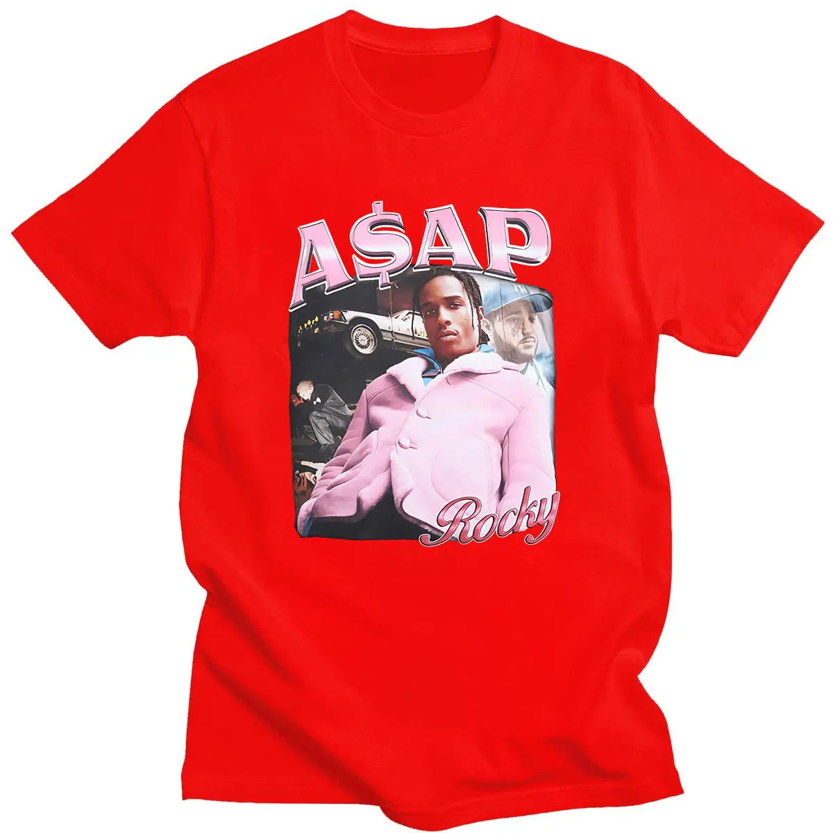 Hot Sale ASAP Rocky Portrait Graphic Aesthetics T-shirts Hip Hop Cotton Short Sleeve Loose Couple T-Shirt Casual Harajuku Tshirt