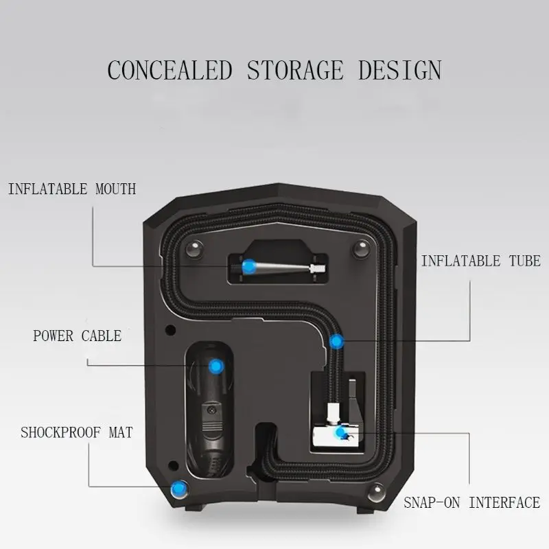 Автомобильный насос для накачивания шин, компрессор, наполнитель, цифровой дисплей, электрический 12 В постоянного тока