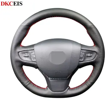 

Hand-sewing Black Soft PU Artificial Leather Car Steering Wheel Covers Wrap for Peugeot 206 2007-2009 Peugeot 207 Citroen C2