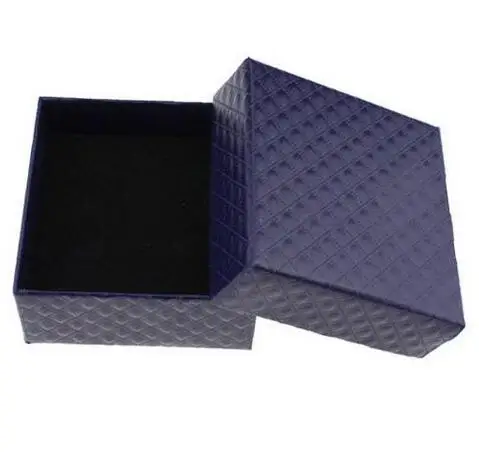 7.5x7.5 Blue Новая шкатулка для украшений браслет серьги ожерелье кольцо коробки чехол подарочная упаковка для демонстрации ювелирных украшений Органайзер черный красный белый - Цвет: 7.5x7.5 Blue