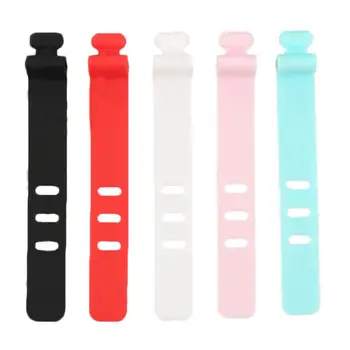 

1/5/10PCS USB Charging Cable Manager Data Cable Strap Silicone Clamp Power Wire Loop Tape Reusable Magic Tape