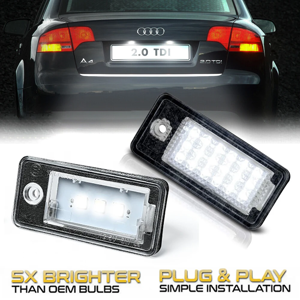 Лампы светодиодсветодиодный для номерного знака Audi A4 B6 B7 Q7 4L A3 8P A6 C6 A5 8F A8 D3 D4 S3 S4 RS4 6
