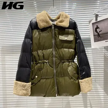 

HG Women Parkas Fashion New Women Pocket Goddess Fan Full Sleeve Goddess Fan 2020 Winter Minority Loose Style Parkas ZY2525