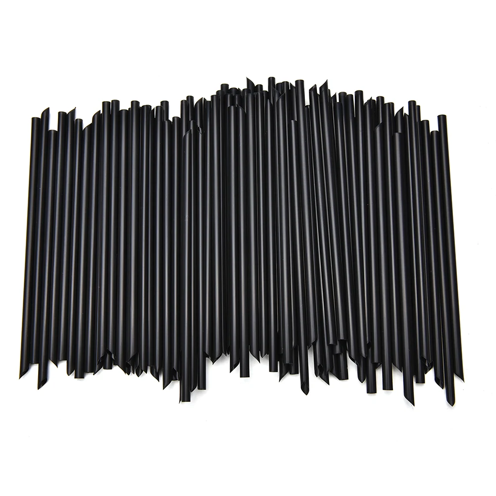 100 pcs/lot Black Design Plastic Straws for birthday wedding decorative party event Drinking Straws Cocktail Straws Dia 3mm