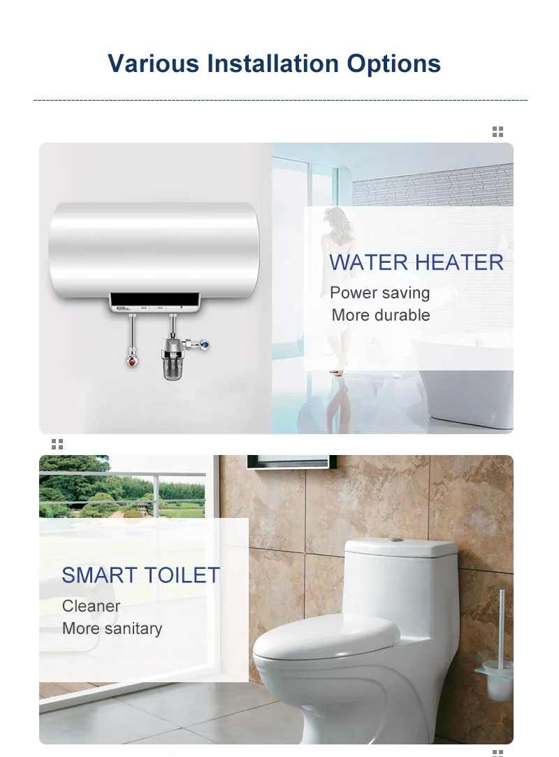 Wheelton chuveiro banho purificador de água prefilter