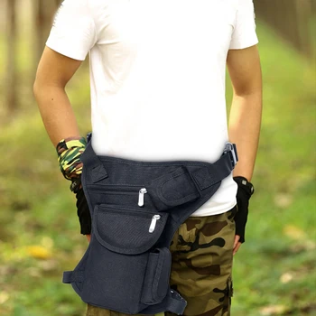 

Portable Leg Bags Multi-function Canvas Molle Accessory Bag Practical Waist Packs for Outdoor Climbing Riding Hiking