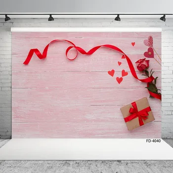 

Photo Studio Props Pink Planks Wooden Board Rose Flower Background Valentine's Day Portrait Lovers Photography Backdrops Poster
