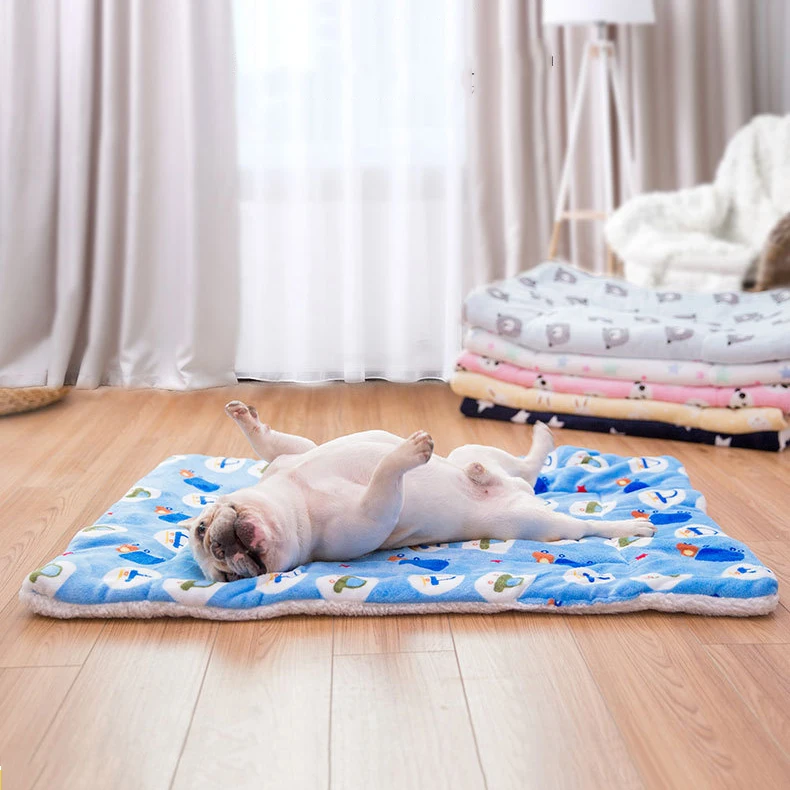 

Pet Dogs Bed For Small Dogs Mats Accessories For Dogs Pet Dog Mat Blanket Cute Bear Printed Portable Warm Soft