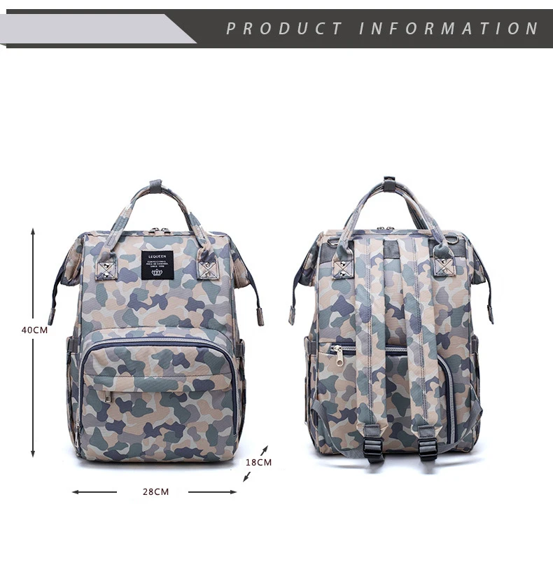 Lequeen New Style Diaper Bag Large Capacity Multi-functional Waterproof Mom Shoulder Backpack Diaper Bag