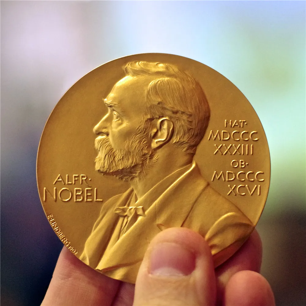 Nobel Prize in Physiology or Medicine Gold Plated Coin Nobel Head Portrait Coin