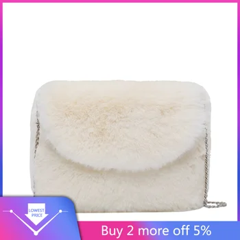 

2019 Winter New Solid Handbag Fashion Plush Satchel Casual Women Clutch Hand Bags Purse Wild Simple Shoulder Messenger Bag #C11