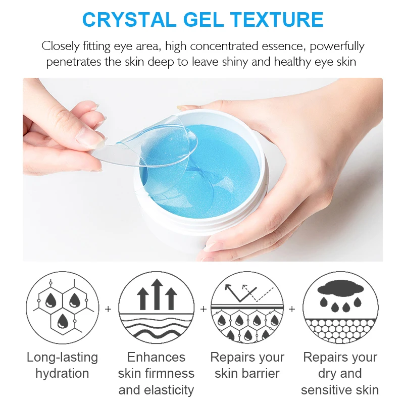 VIBRANT GLAMOUR Eye Mask Moisturizing Hyaluronic Acid Eye Patch Skin Care Collagen Anti Aging Gel Remove 5