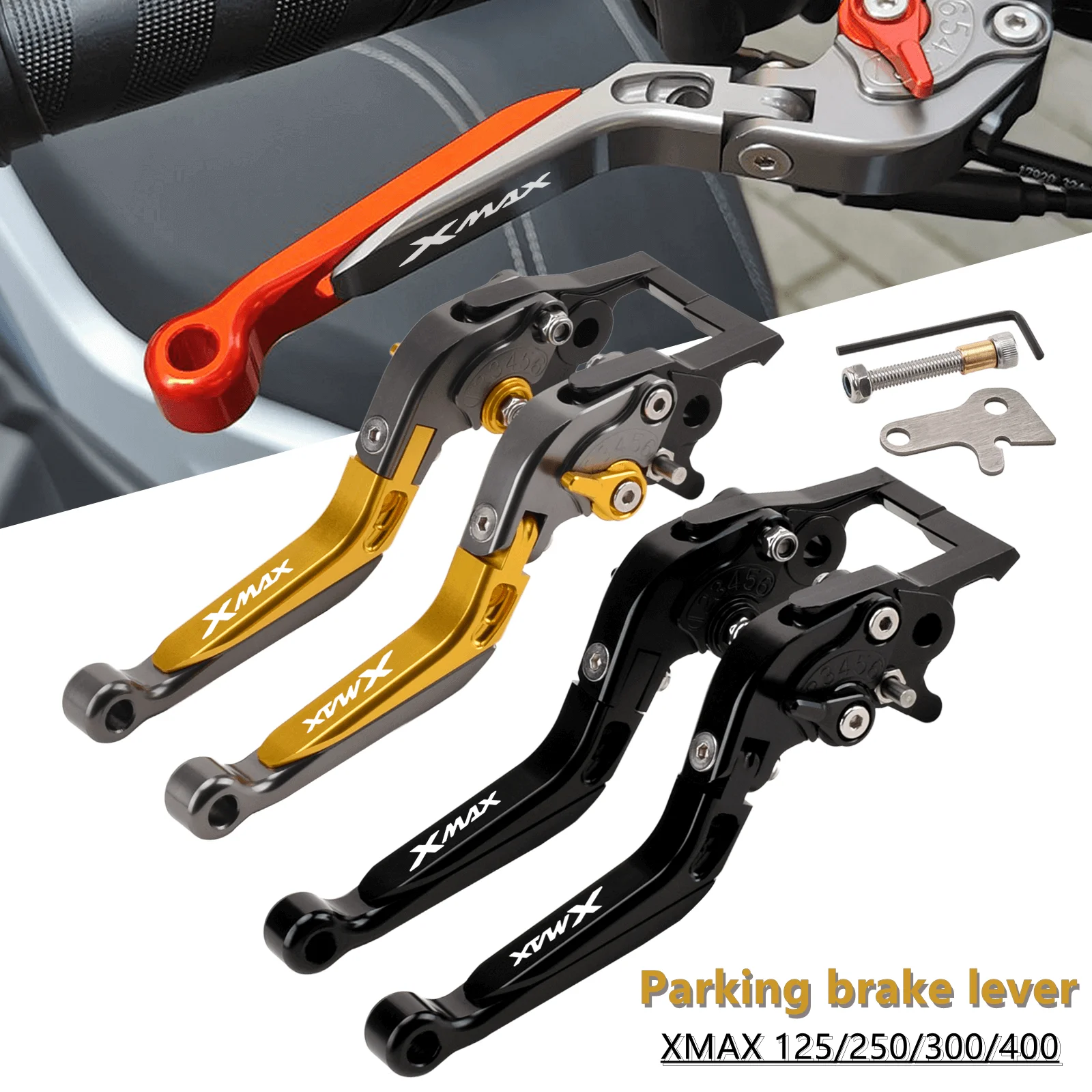 Motorcycle Accessories Parking handle clutch brake lever with parking lock For XMAX 125 250 300 400 XMAX250 XMAX300 XMAX400 | Автомобили и