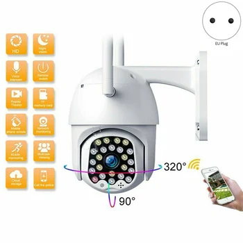 

23 LED WIFI Camera Outdoor PTZ IP Camera 1080P Speed e CCTV Security Cameras 2MP IR Night Vision Home Surveilance EU Plug